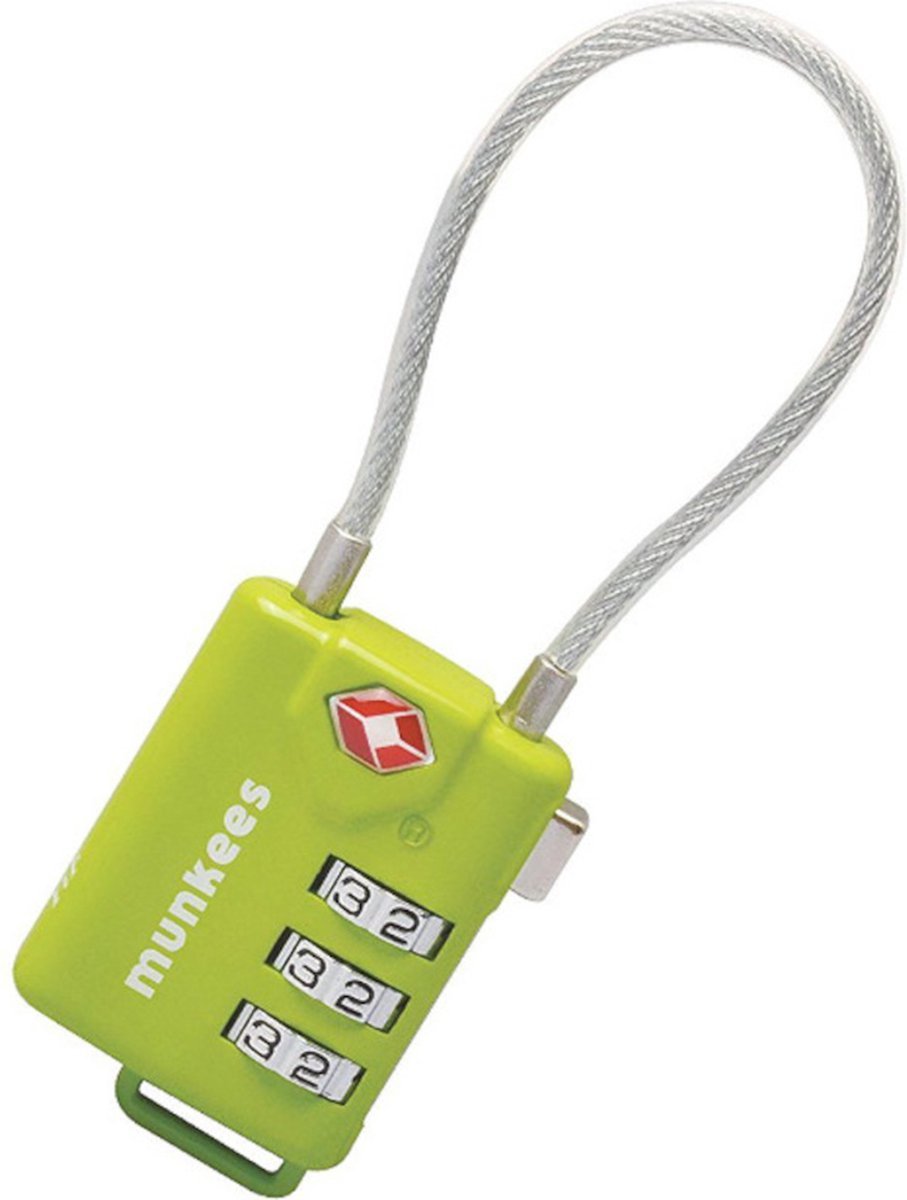 Munkees kofferslot TSA kabel combinatieslot - Groen