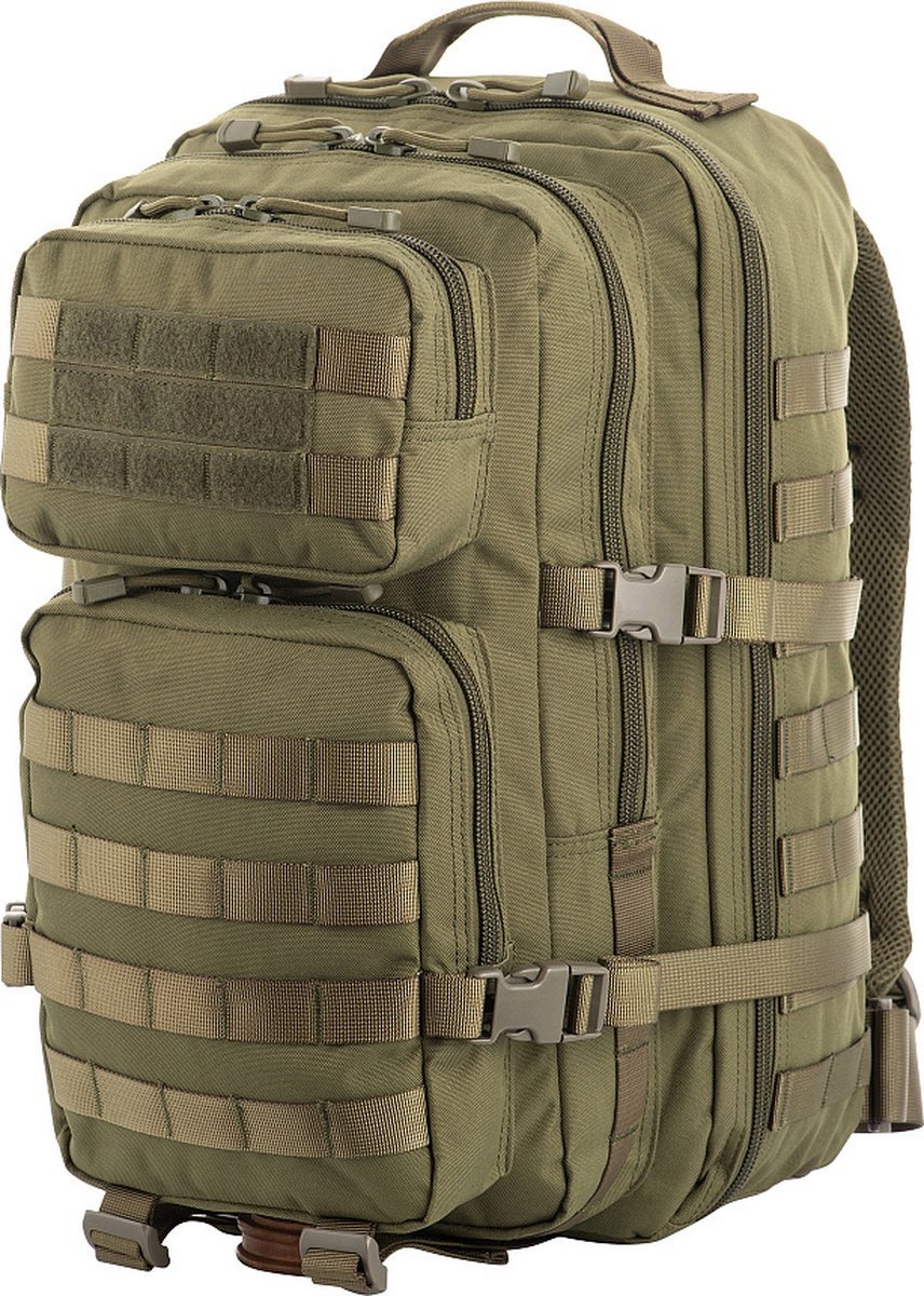 RAMBUX® M-Tac - Tactical Backpack - Assault - Olijf Groen - Rug Padding - Extra Sterk & Duurzaam - Militaire Rugzak - 36 Liter