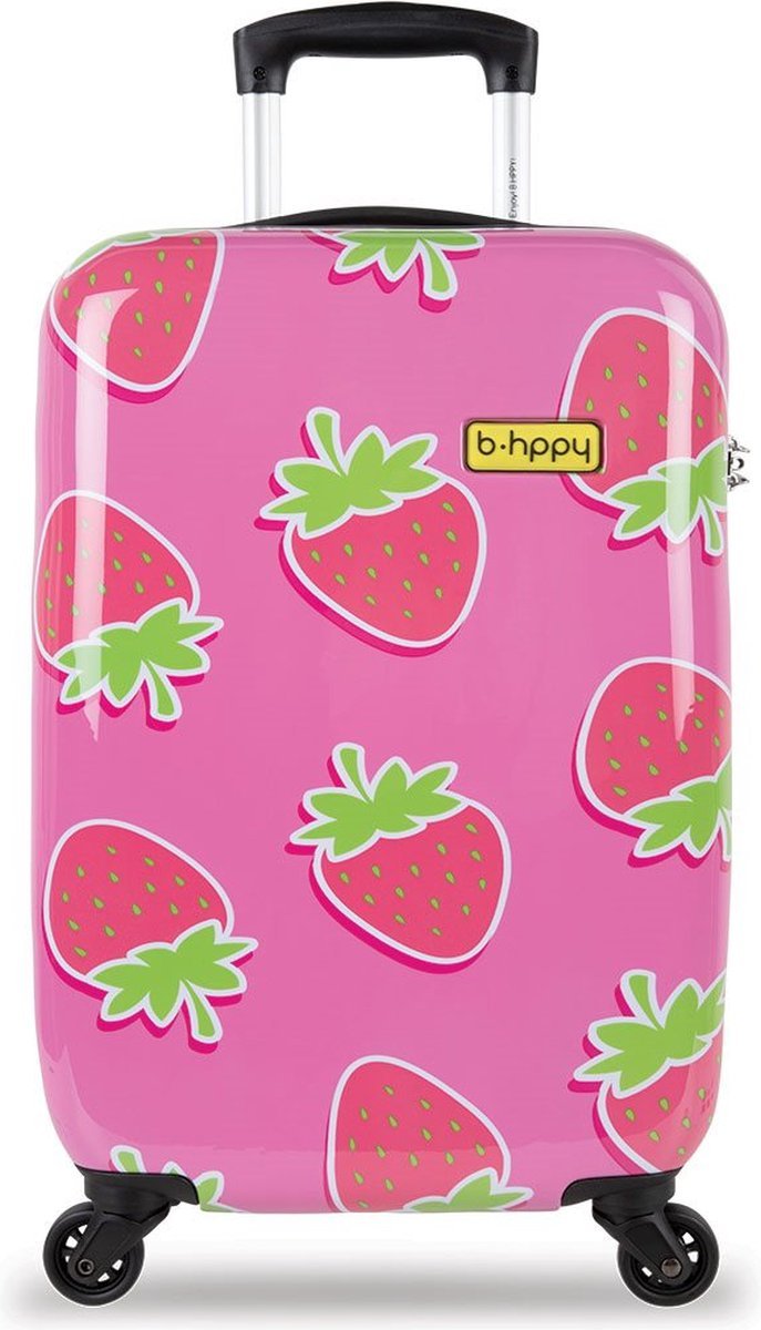 BHPPY Handbagage koffer (53x35x20cm) - Handbagage trolley 33L - Kinderkoffer - Reiskoffer met cijferslot - Sweet Strawberry