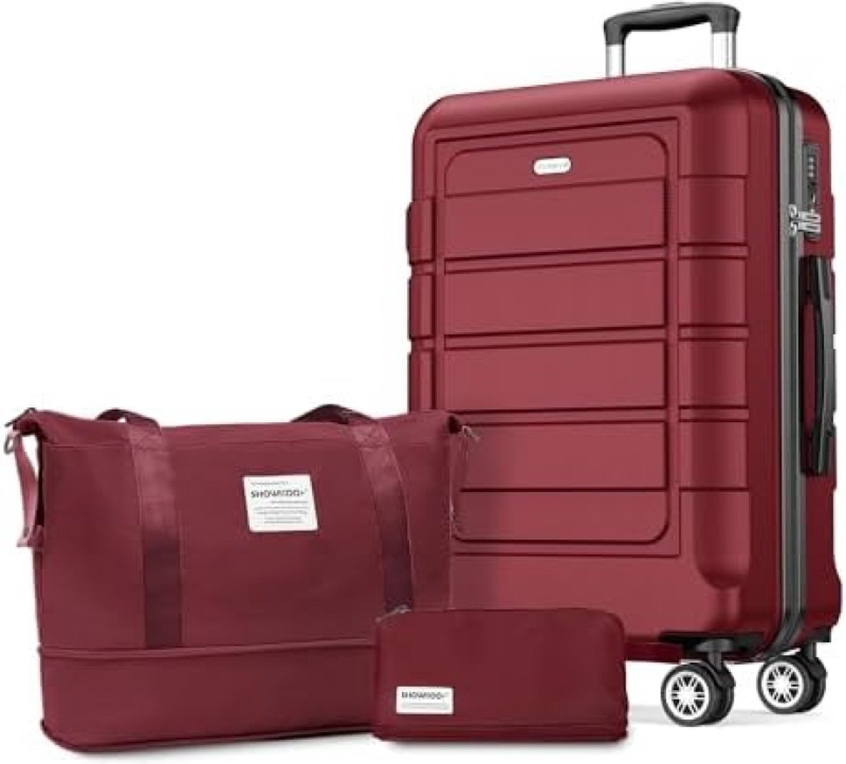 Koffer Grote Hardschalige Uitbreidbare Lichtgewicht Reiskoffer Carry on Duurzame Trolley Reizen Cabine Koffer met Bevat 1 Reistas en 1 Toilettas, XL