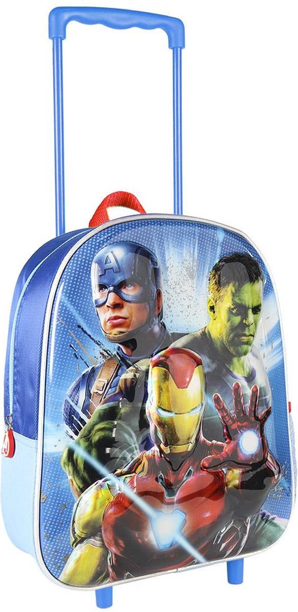 Marvel The Avengers trolley/reiskoffer rugtas voor kinderen - Weekendtas/reistas - Reis kinderkoffer - Handbagage tas/koffer voor peuters/kleuters