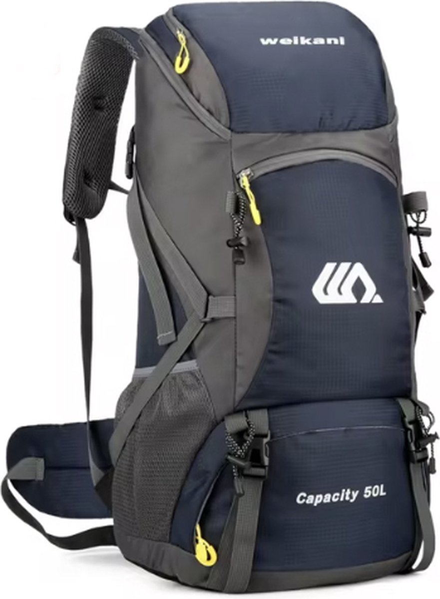 Weikani 50L rugzak rugtas backpack wandelen outdoor hiking dagrugzak blauw