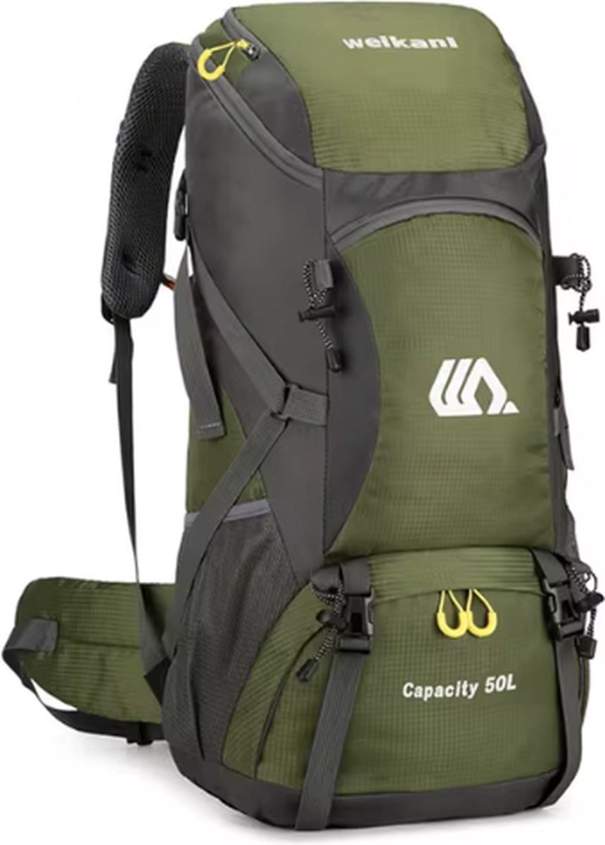 Weikani 50L rugzak rugtas backpack wandelen outdoor hiking dagrugzak groen