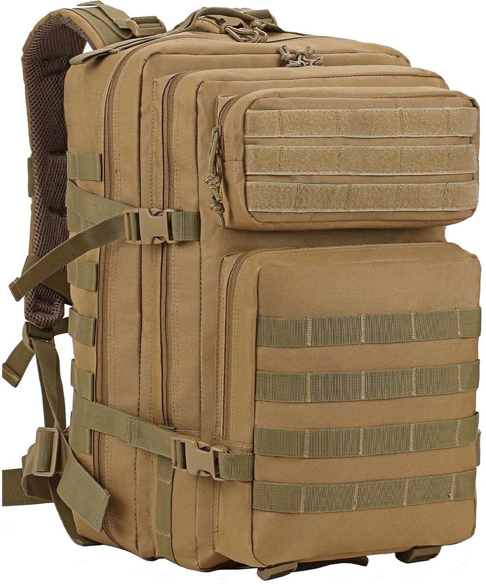 YONO Tactical Backpack - Militaire Rugzak - Tactische Wandelrugzak - Leger - 45L - Bruin