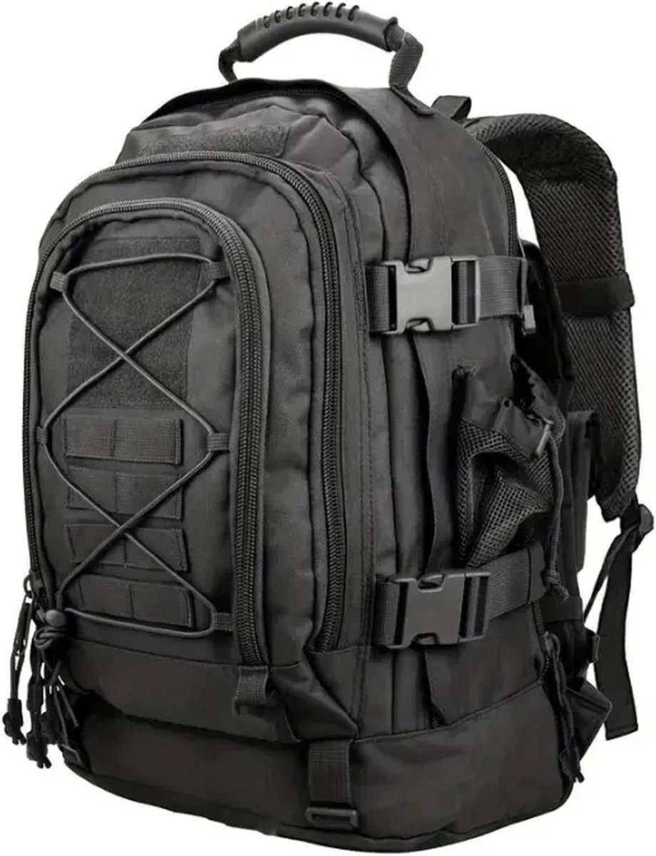 CarryQuest® - 65L - Tactical - Military - Backpacks - Backpack - Rugzak - Wandelen - Kamperen - Vissen - Outdoor - Zwart - Backpack Organizer