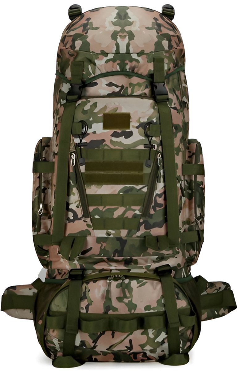 CarryQuest® - 90L Titan - Backpacks - Backpack - Waterdichte - Wandelen - Camping - Rugzak - Regenhoes - Outdoor - Klimmen - Trekking - Heren - Dames - 90 Liter - Backpack Organizer - Camouflage