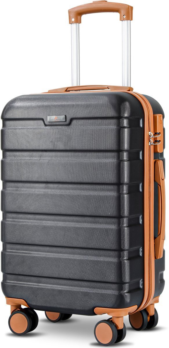 Lugia Handbagage Koffer 38L - TSA Slot - Waterdicht - 360 Draaibare Wielen - Telescopisch Handvat - Trolley - Reiskoffer Set - Zwart