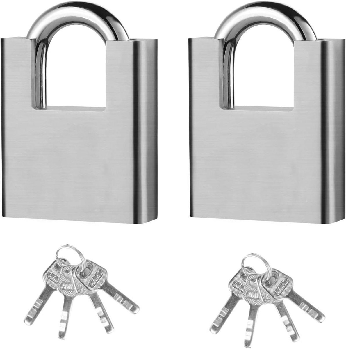 2-Pack Hangsloten 40 mm met Sleutel - Weerbestendig Veiligheidsslot voor Garage en Kelderdeur