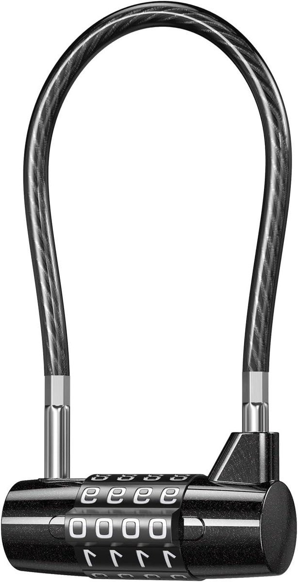 Allecto Plus - Hangslot met Lange Beugel en 4-Cijferige Code | Waterdicht Combinatie Hangslot voor Buiten | Veiligheidscodeslot voor Schuur en Fiets | Gymkluis en Koffertas Beschermd