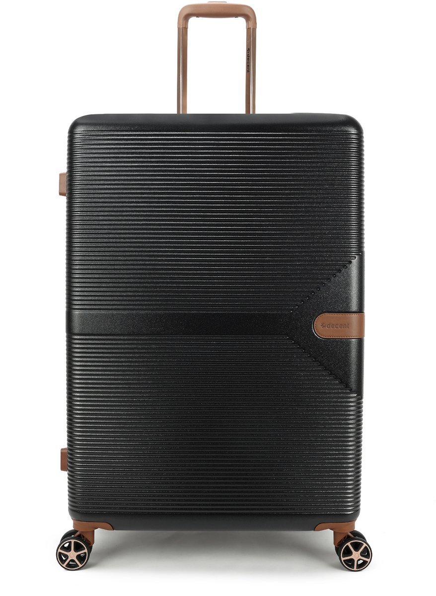 Decent STELLA Spinner TSA Reiskoffer 77x51x30 cm- Grote maat trolley 99 liter- Lichtgewicht koffer - Reiskoffer met wielen - Veilig TSA Cijferslot - Spinner grootmaat koffer- Reiskoffer groot - Zwart