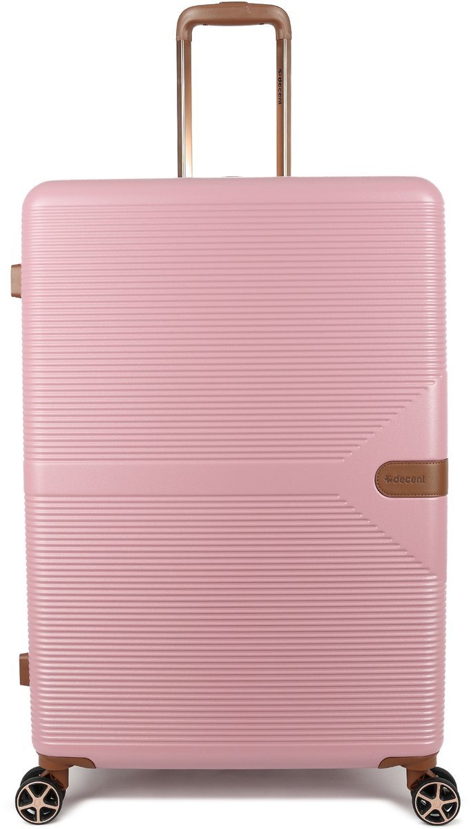 Decent STELLA Spinner TSA Reiskoffer 77x51x30 cm- Grote maat trolley 99 liter- Lichtgewicht koffer - Reiskoffer met wielen - Veilig TSA Cijferslot - Spinner grootmaat koffer- Reiskoffer groot - Oud Roze
