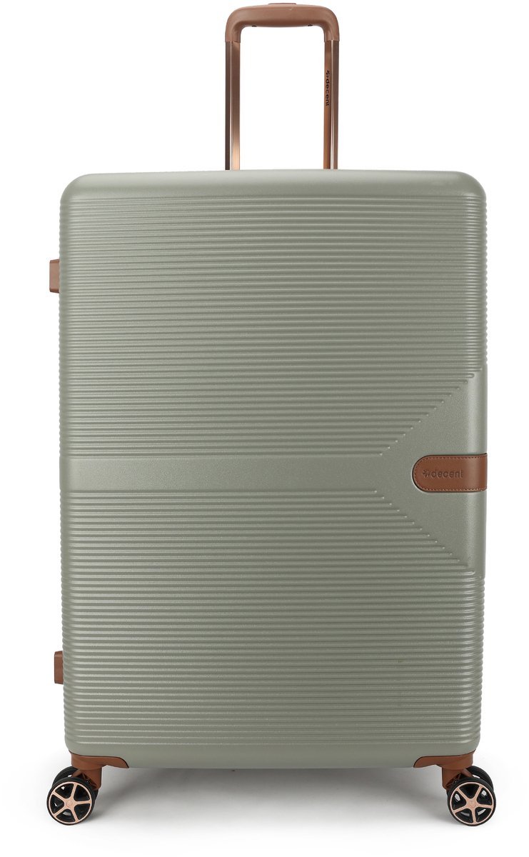Decent STELLA Spinner TSA Reiskoffer 77x51x30 cm- Grote maat trolley 99 liter- Lichtgewicht koffer - Reiskoffer met wielen - Veilig TSA Cijferslot - Spinner grootmaat koffer- Reiskoffer groot - Licht Groen