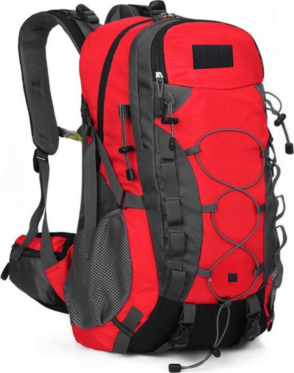 RAMBUX® - Backpack - Outdoor - Rood - Wandelrugzak - Trekking Rugzak - Heupriem - Verkoelende Rug Padding - 40 Liter