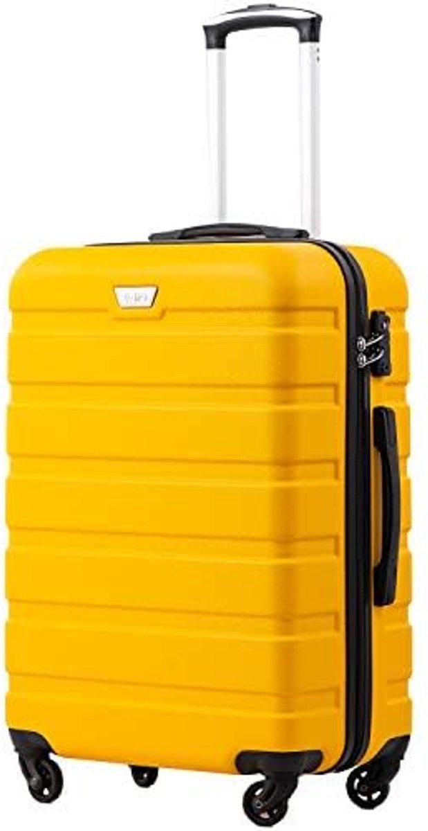 Lichtgewicht Hardshell Cabin Trolley Koffer met 4 Wielen en TSA-slot - Gele Reiskoffer (56cm-38L)
