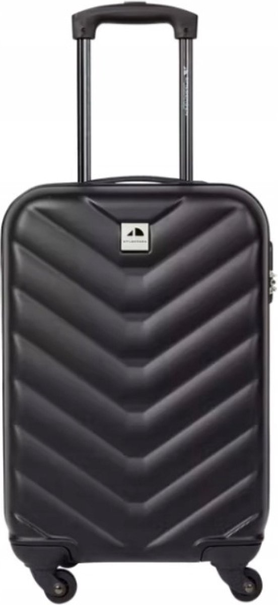 Compacte Handbagage Reiskoffer 28L - Zwarte Cabin Trolley met Wieltjes, Verstelbare Trekstang en Afmetingen 33 x 20 x 44 cm