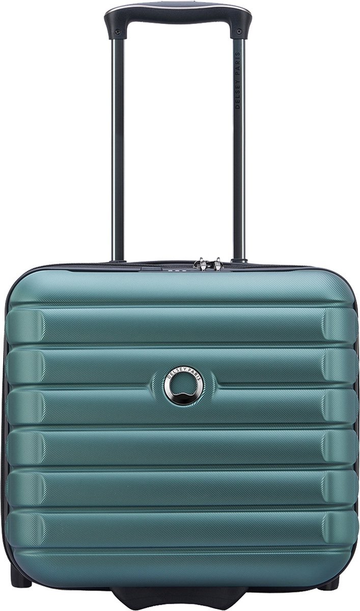 DELSEY PARIS Trolley met laptopvak Shadow 5.0 Expandable Underseater 2 wheel Green Petrol 37cm