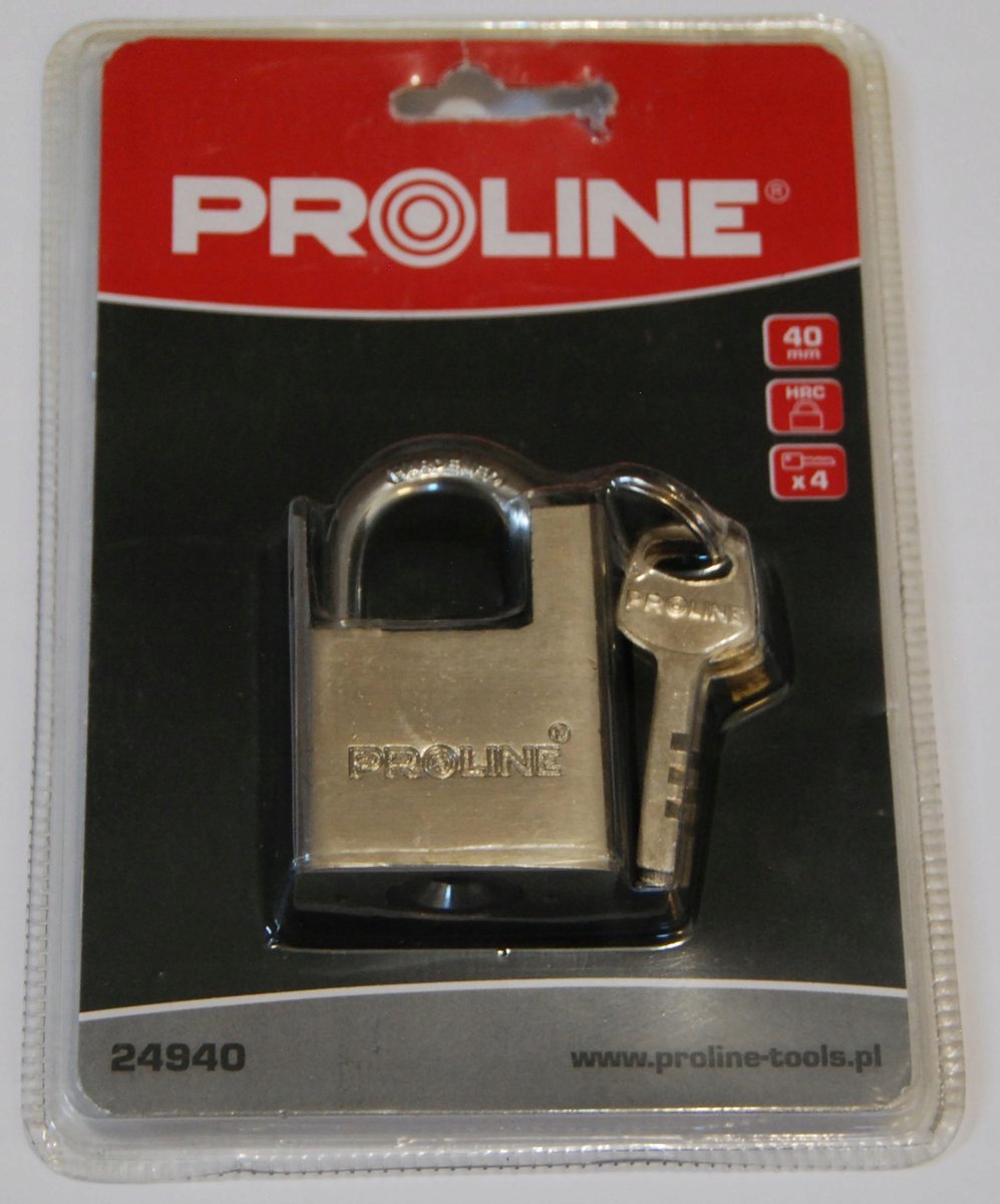 Versterkt Proline Hangslot 40mm Chroom Satiné - Hoge Beveiliging