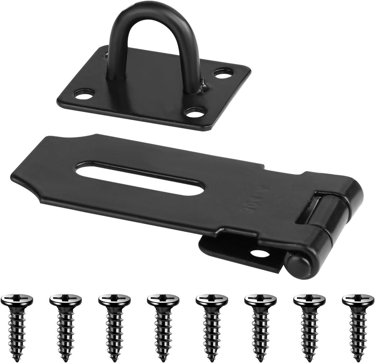 Zwaar belastbaar roestvrij stalen deurhangslot, hangslot geschikt voor schuur, deurvergrendeling, sloten - 7.5 cm - inclusief 9 schroeven - voor kasten, ladepoort, terrasdeur