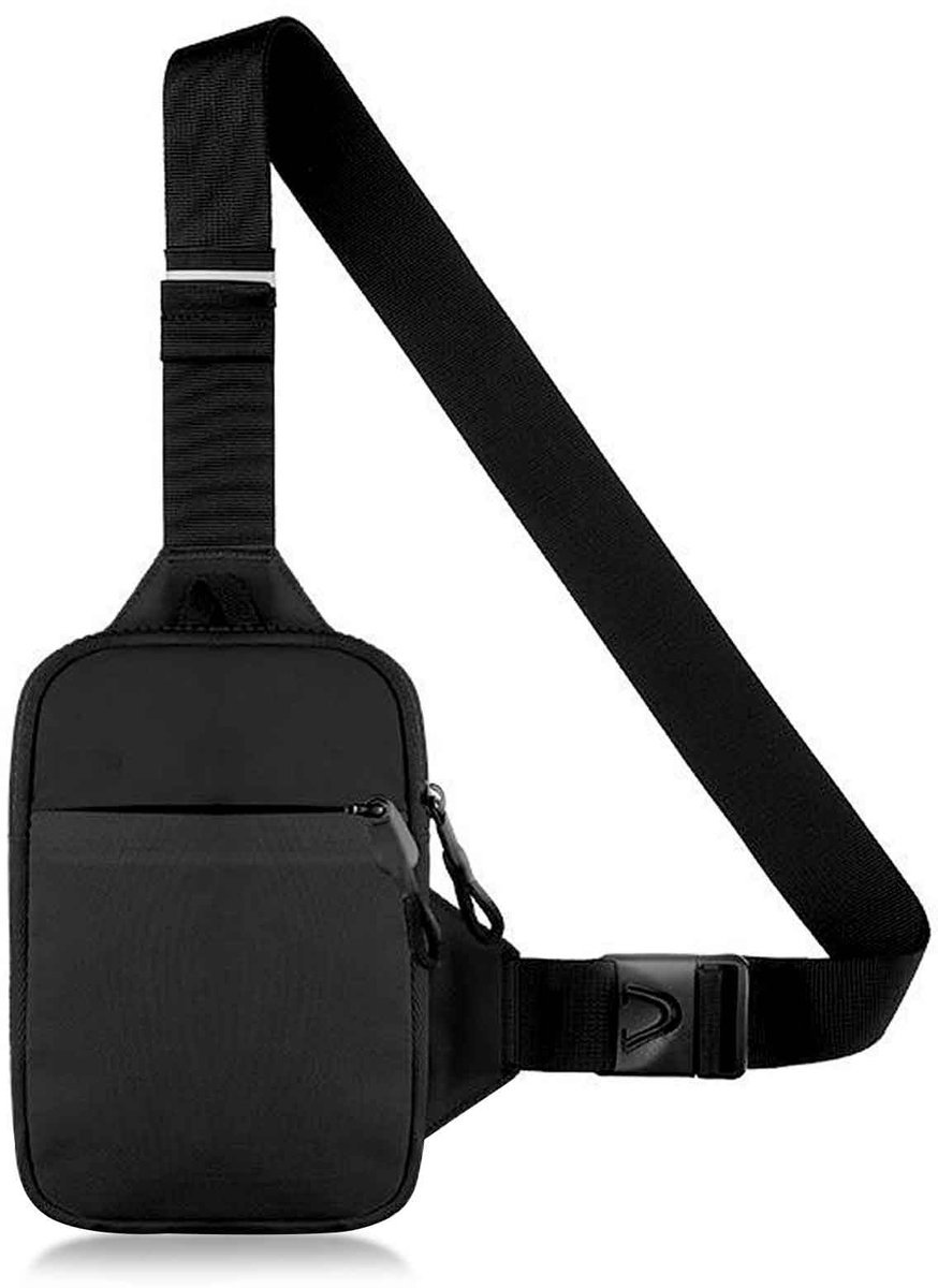 Carry Bag, Waterproof Crossbody Bag, Lightweight Chest Backpack with Zipper and Adjustable Strap, Unisex for Outdoor Sports, Travel, Hiking, Camping and Cycling, Black, One Size, Black, One