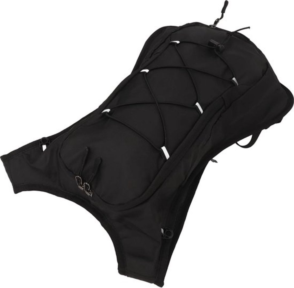 Drinking Backpack with Reflective Strips and Helmet Attachment for Running - Lightweight Mesh Water Backpack .