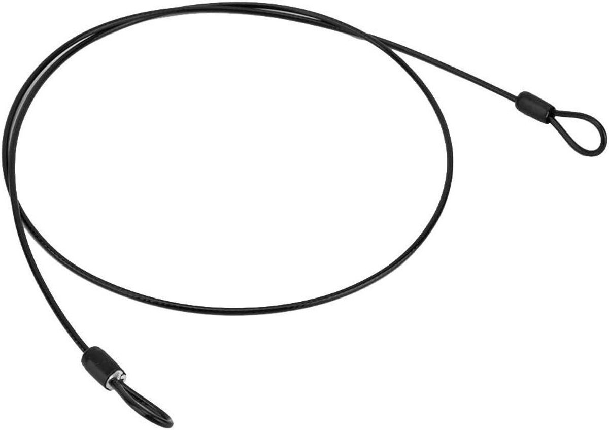 EGoods - Mini Fietskabelslot voor Fietsen Sport | Roestvrijstalen Veiligheidsscooterslot | Dubbele Eindlussen | Secundaire Beveiliging met Hangsloten | Zwart.