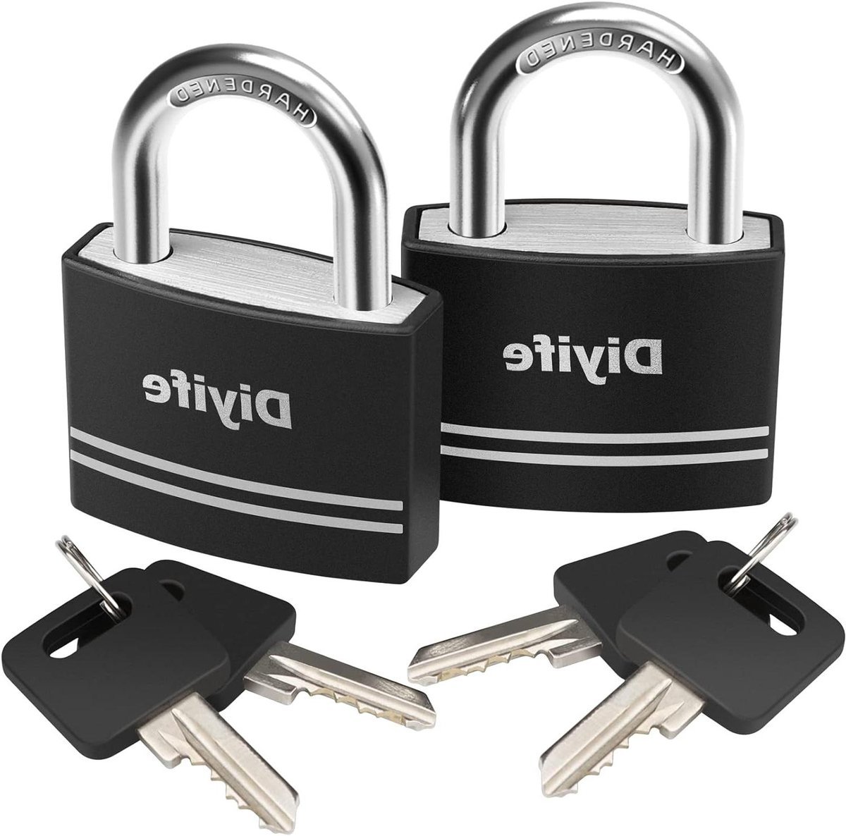 Hangslot 40MM met Vinyl Beschermhoes - Set van 2, Waterdicht Sleutelsloten voor Schoolkluisjes, Sportscholen, Bagage - 4 Sleutels, voor Gereedschapskisten, Koffers, Aktetassen