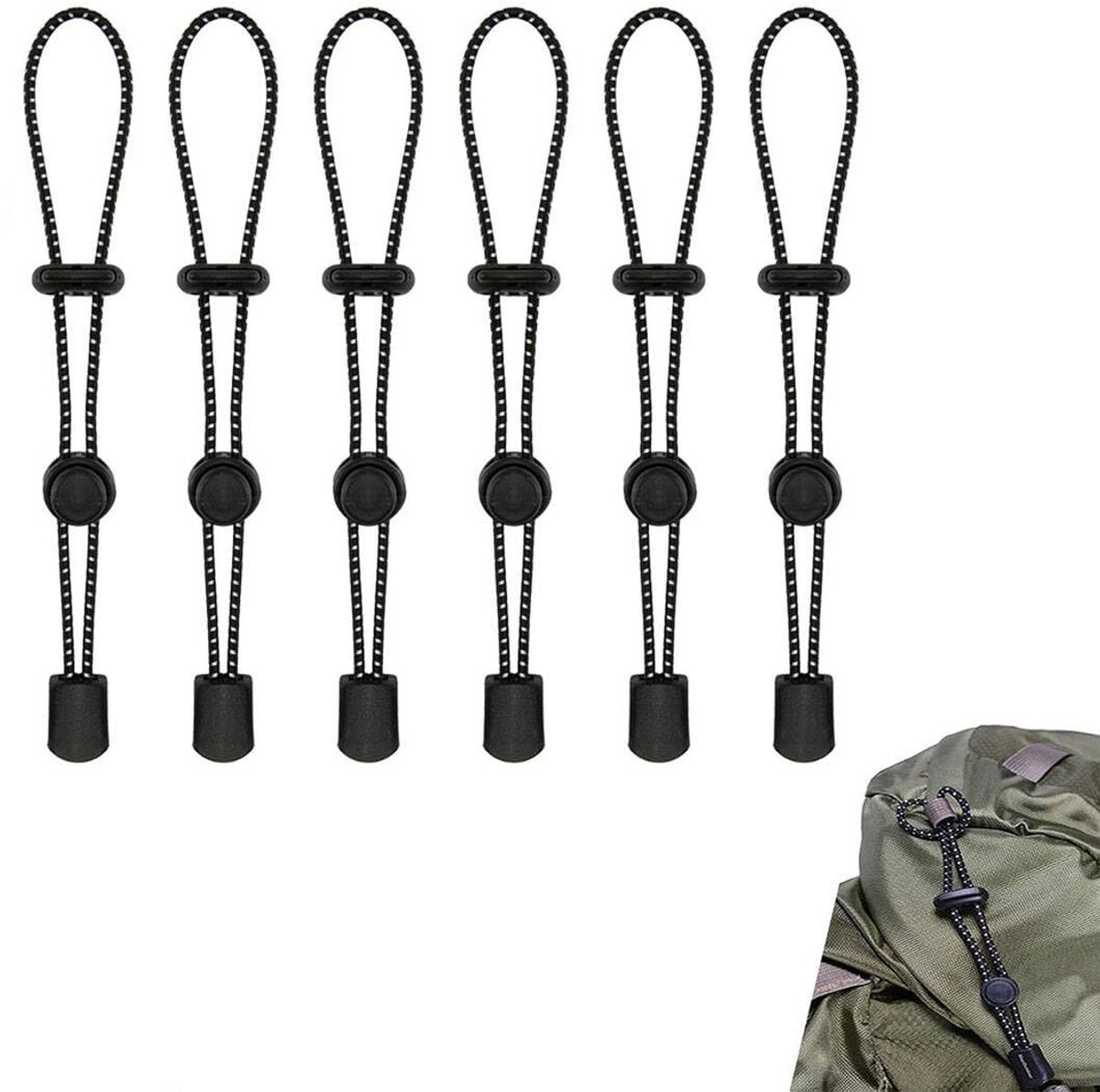 Pack of 6 Elastic Drawstring Backpack Outdoor Climbing Backpack Elastic Cord Holder for Hiking Posts