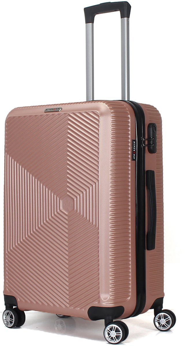 TROLLEY ADC Grote Reiskoffer XL 94L - Reiskoffer met Wielen - ABS Trolley met TSA Cijferslot - Lichtgewicht Koffer - Duurzame Harde Koffer - 76x45x28 cm - Roze