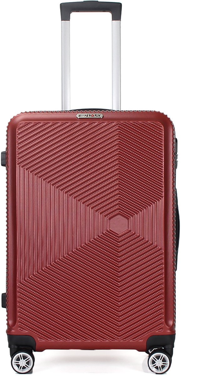 TROLLEY ADC Grote Reiskoffer XL 94L - Reiskoffer met Wielen - ABS Trolley met TSA Cijferslot - Lichtgewicht Koffer - Duurzame Harde Koffer - 76x45x28 cm - Rood