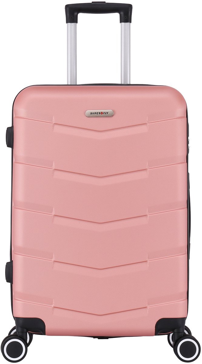 TROLLEY ADC Kleine Reiskoffer 39L - Reiskoffer met Wielen - Handbagage koffer - ABS Trolley met TSA Cijferslot - Lichtgewicht Koffer - Duurzame Harde Koffer - 55x34x23 cm - Roze