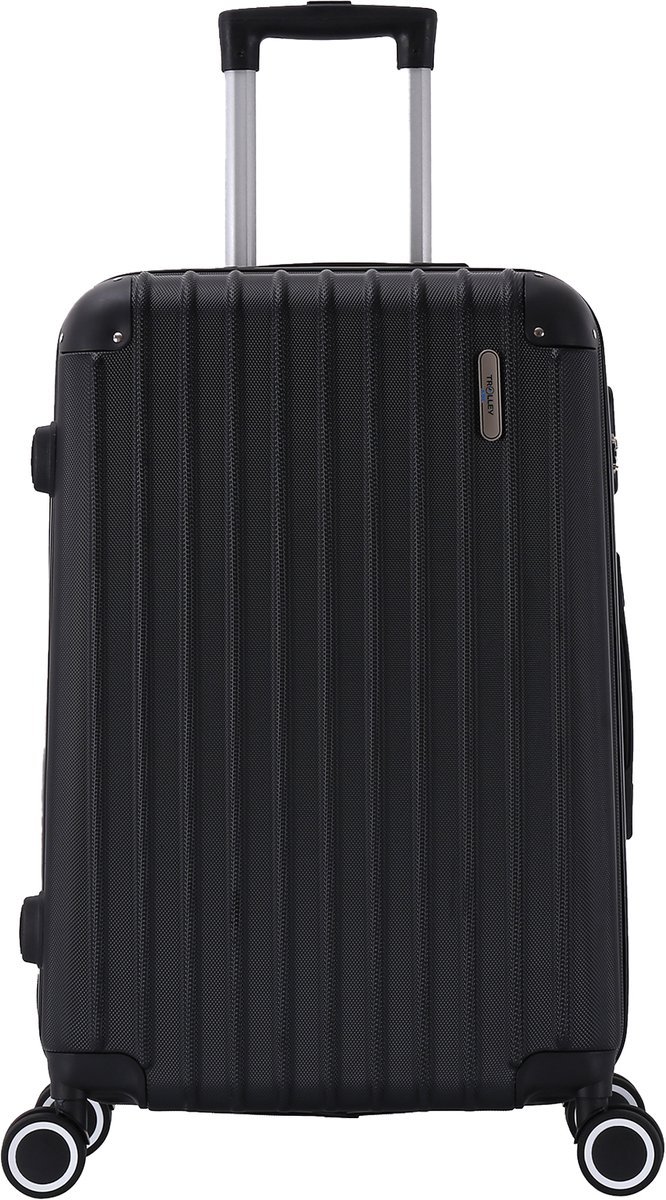 TROLLEY ADC Middelgrote Reiskoffer 65L - Reiskoffer met Wielen - ABS Trolley met TSA Cijferslot - Lichtgewicht Koffer - Duurzame Harde Koffer - 65x41x26 cm - Zwart