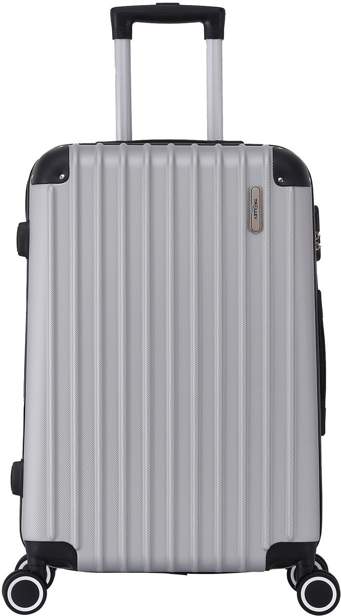 TROLLEY ADC Middelgrote Reiskoffer 65L - Reiskoffer met Wielen - ABS Trolley met TSA Cijferslot - Lichtgewicht Koffer - Duurzame Harde Koffer - 65x41x26 cm - Grijs