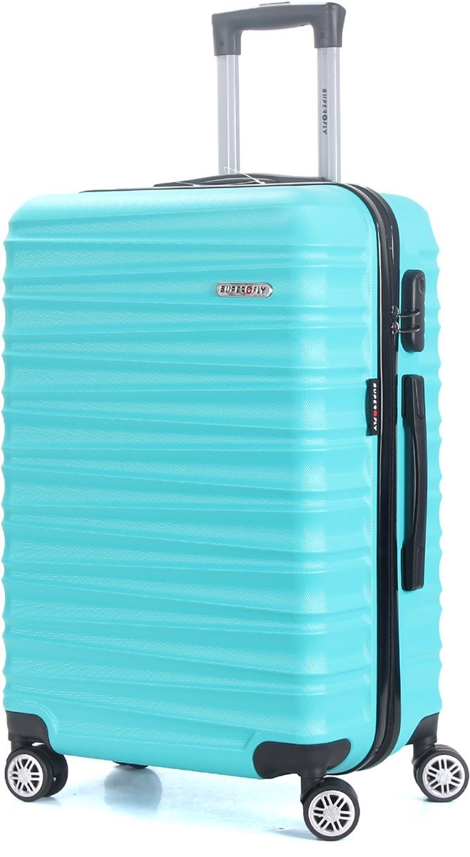 TROLLEY ADC Middelgrote Reiskoffer 65L - Reiskoffer met Wielen - ABS Trolley met TSA Cijferslot - Lichtgewicht Koffer - Duurzame Harde Koffer - 65x41x26 cm - Blauw