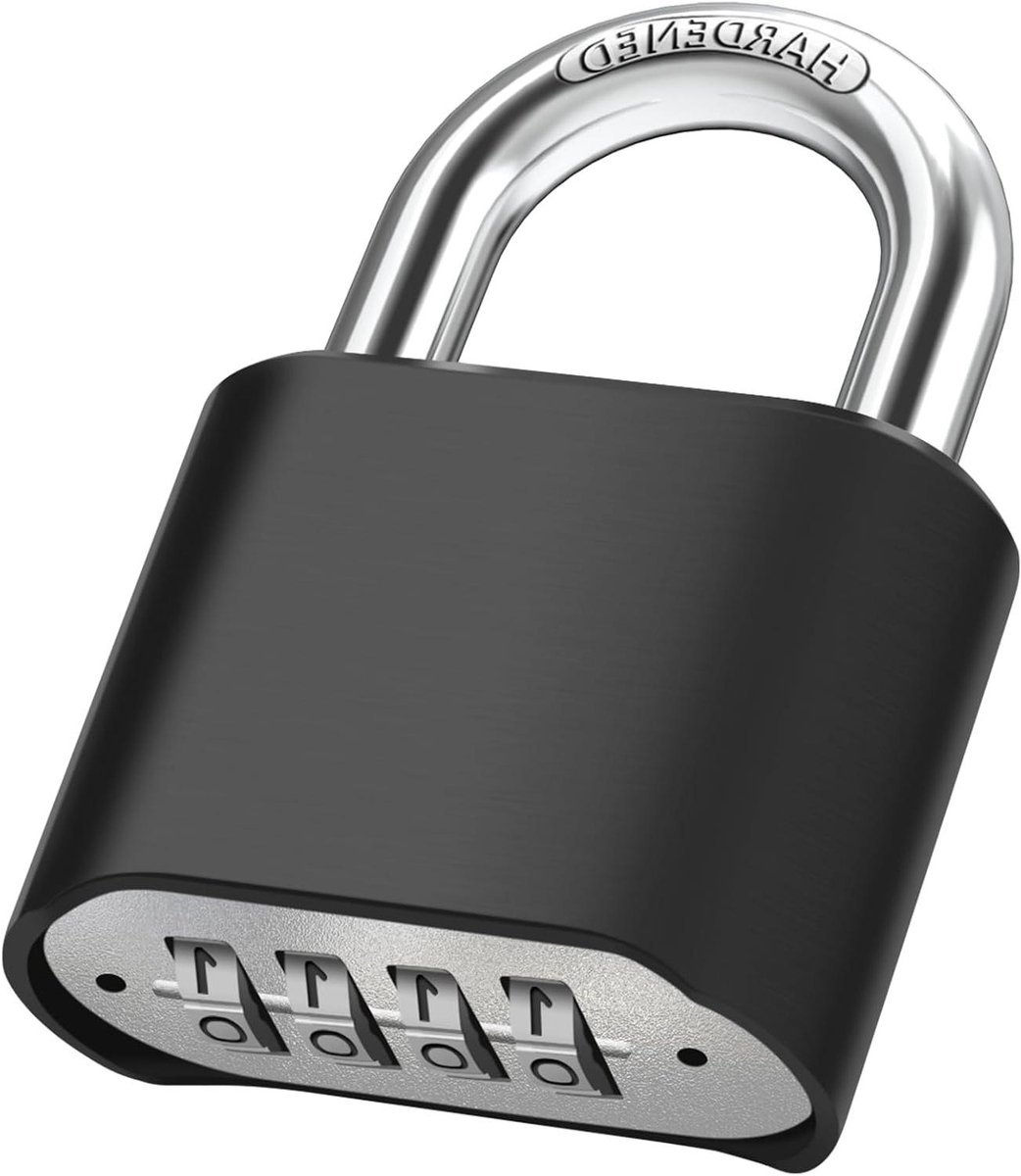 Weerbestendig 4-cijferig cijferslot voor buiten, waterdicht en diefstalbestendig - 8 mm dikke schakel - ideaal voor binnenplaats, hek, garages, poorten, tuinhek