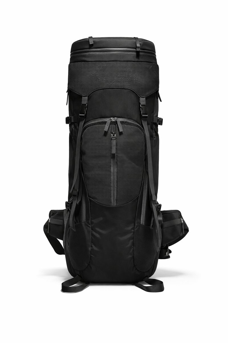 70L Trekking Rugzak - Grote Hiking Backpack - Waterafstotend - Comfortabel Rugpand - Unisex - Zwart