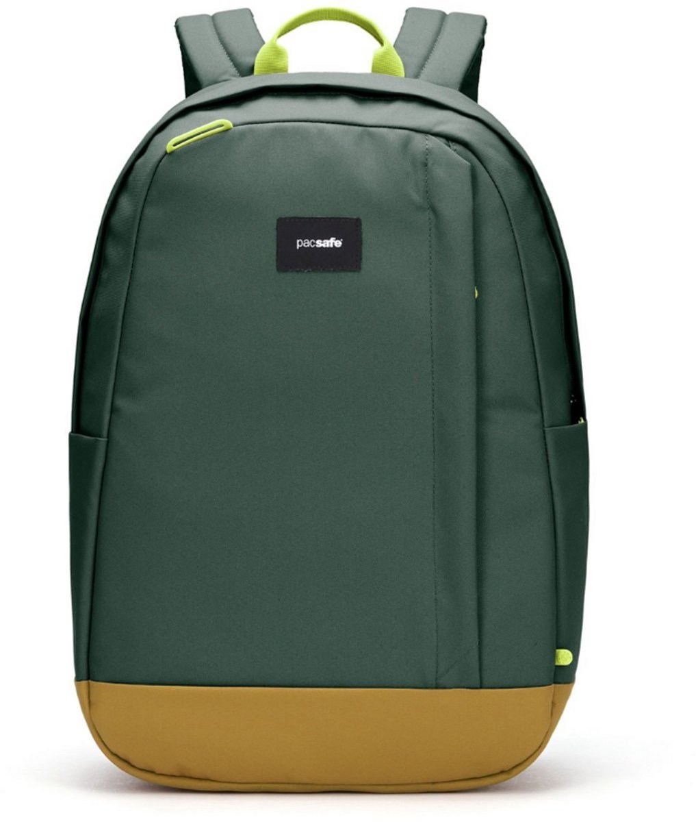 Pacsafe GO Backpack - 25 L - Schoudertas - RFID-blokkerend - Geschikt voor 15-inch laptop - Anti-diefstal - Gerecycled Polyester - Zip Clip - Turn & Lock Security Hooks - Groen